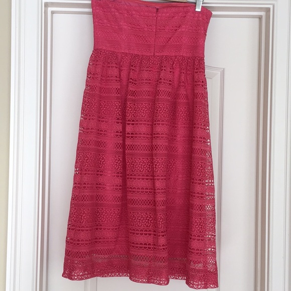 J.Crew Strapless Pink Dress In Mixed Lace - Picture 9 of 13